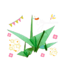 ✴︎☆折り鶴の世界☆✴︎連鶴＆切り絵折り鶴（個別スタンプ：29）