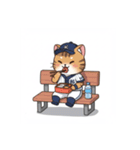 猫たちの野球大会スタンプ（個別スタンプ：14）