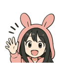 うさ耳パーカー少女2（個別スタンプ：3）
