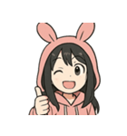 うさ耳パーカー少女2（個別スタンプ：7）