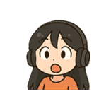 ヘッドフォンの少女2（個別スタンプ：1）