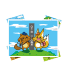 お出かけこんすけ＆たぬ吉2（個別スタンプ：3）