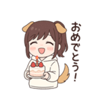 ポニーテールの犬系彼女（個別スタンプ：1）