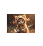 cool cat 【ネコヤギ】ピストル、剣、刀、（個別スタンプ：4）