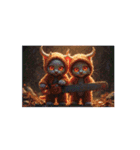 cool cat 【ネコヤギ】ピストル、剣、刀、（個別スタンプ：12）