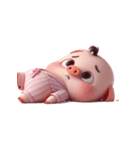ピンクの豚 無力で世の中にうんざり（個別スタンプ：21）
