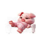 ピンクの豚 無力で世の中にうんざり（個別スタンプ：23）