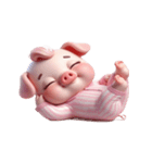 ピンクの豚 無力で世の中にうんざり（個別スタンプ：27）