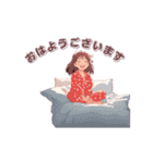 赤いワンピースの似合う女の子（個別スタンプ：5）