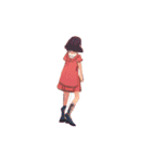 赤いワンピースの似合う女の子（個別スタンプ：16）