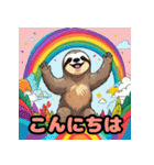 ナマケモノの挨拶_日本語。（個別スタンプ：10）