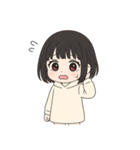 【黒髪ボブの彼女】（個別スタンプ：7）