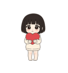 【黒髪ボブの彼女】（個別スタンプ：25）
