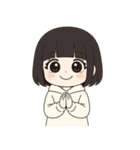 【黒髪ボブの彼女】（個別スタンプ：33）