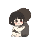 【黒髪ボブの彼女】（個別スタンプ：37）