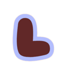ブラウン♡アルファベット＆数字（個別スタンプ：12）