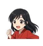 アニメ風和風女性（個別スタンプ：1）