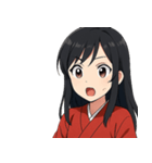 アニメ風和風女性（個別スタンプ：6）