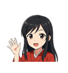 アニメ風和風女性（個別スタンプ：7）