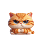 大きな目の猫 頭の中はてなマーク（個別スタンプ：1）