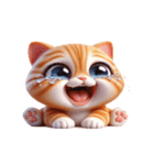 大きな目の猫 頭の中はてなマーク（個別スタンプ：3）