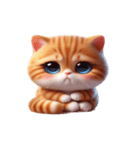 大きな目の猫 頭の中はてなマーク（個別スタンプ：4）