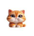大きな目の猫 頭の中はてなマーク（個別スタンプ：8）