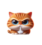 大きな目の猫 頭の中はてなマーク（個別スタンプ：9）