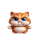 大きな目の猫 頭の中はてなマーク（個別スタンプ：10）