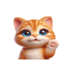 大きな目の猫 頭の中はてなマーク（個別スタンプ：16）