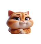 大きな目の猫 頭の中はてなマーク（個別スタンプ：17）