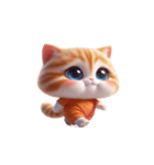 大きな目の猫 頭の中はてなマーク（個別スタンプ：20）