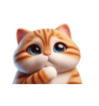 大きな目の猫 頭の中はてなマーク（個別スタンプ：21）