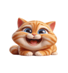 大きな目の猫 頭の中はてなマーク（個別スタンプ：22）