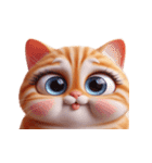 大きな目の猫 頭の中はてなマーク（個別スタンプ：23）