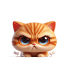大きな目の猫 頭の中はてなマーク（個別スタンプ：24）