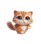 大きな目の猫 頭の中はてなマーク（個別スタンプ：26）