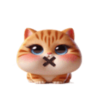 大きな目の猫 頭の中はてなマーク（個別スタンプ：27）