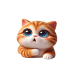 大きな目の猫 頭の中はてなマーク（個別スタンプ：28）