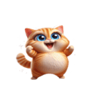 大きな目の猫 頭の中はてなマーク（個別スタンプ：29）