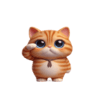 大きな目の猫 頭の中はてなマーク（個別スタンプ：32）