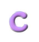 1/2 ぷっくり枠英語紫白アレンジ用等（個別スタンプ：3）
