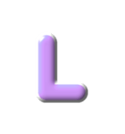 1/2 ぷっくり枠英語紫白アレンジ用等（個別スタンプ：12）