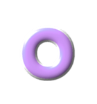 1/2 ぷっくり枠英語紫白アレンジ用等（個別スタンプ：15）