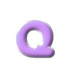 1/2 ぷっくり枠英語紫白アレンジ用等（個別スタンプ：17）