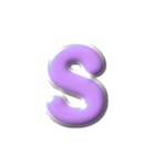 1/2 ぷっくり枠英語紫白アレンジ用等（個別スタンプ：19）