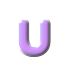 1/2 ぷっくり枠英語紫白アレンジ用等（個別スタンプ：21）