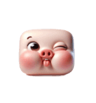 ブロックピンク豚 既読スルー（個別スタンプ：8）