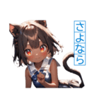 ゆるふわ猫ガールちゃん 水兵コスVer（個別スタンプ：3）