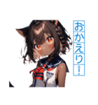 ゆるふわ猫ガールちゃん 水兵コスVer（個別スタンプ：5）